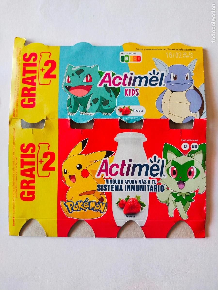 Otros Art&iacute;culos de Coleccionismo en Papel: POKEMON PIKACHU-BULBASAUR-WARTORTLE FRESA - EMBALAJE CARTON ACTIMEL KIDS - DANONE