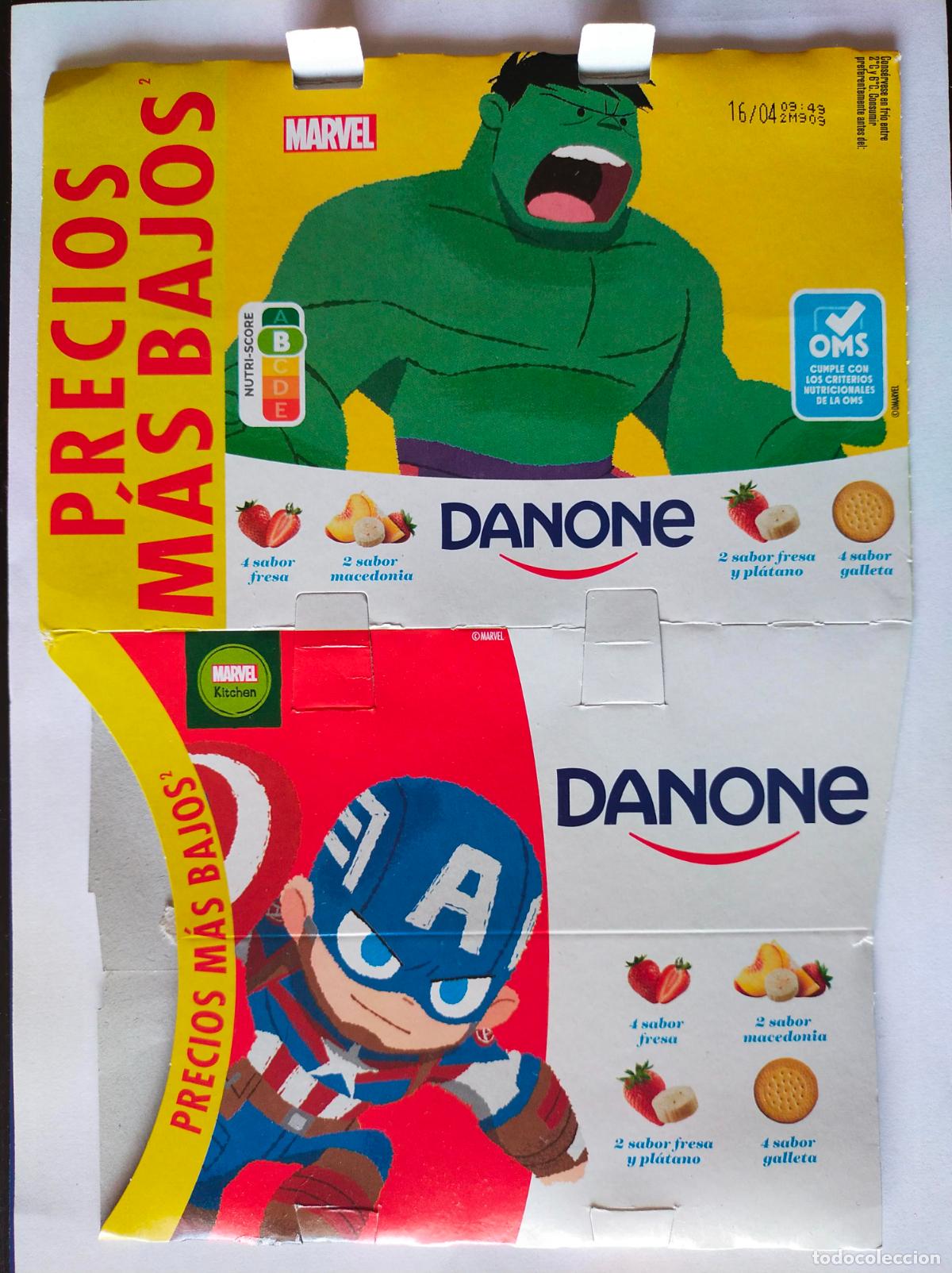Otros Art&iacute;culos de Coleccionismo en Papel: MARVEL - HULK - CAPITAN AMERICA - IRON MAN - EMBALAJE CARTON YOGUR/YOGOURT DANONE SABORES