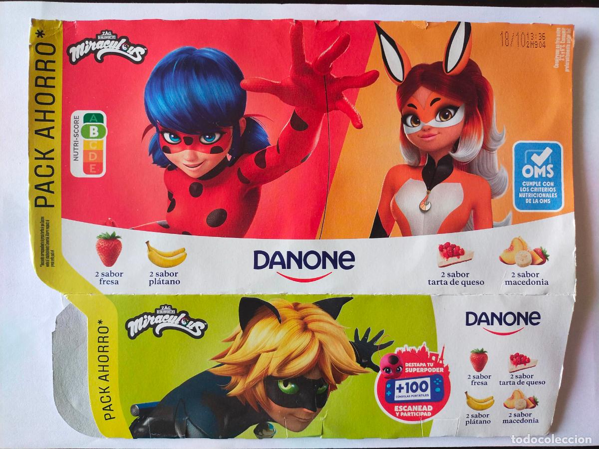 Otros Art&iacute;culos de Coleccionismo en Papel: MIRACULOUS-LADYBUG - CHAT NOIR -RENA ROUGE - EMBALAJE CARTON YOGUR/YOGOURT DANONE SABORES