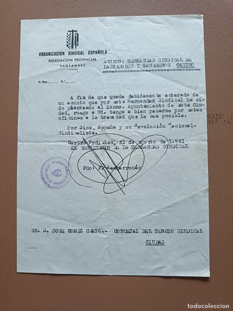 Otros Art&iacute;culos de Coleccionismo en Papel: ORG. SINDICAL ESPA&Ntilde;OLA- CASTRO URDIALES- 1961
