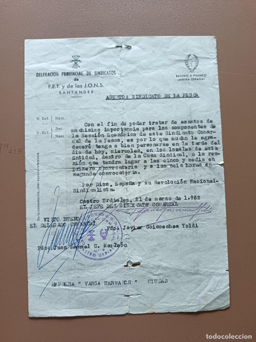 Otros Art&iacute;culos de Coleccionismo en Papel: DELEG. PROV. SINDICATOS FET Y JONS-1962