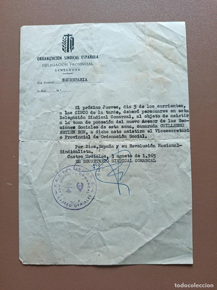 Altri oggetti di carta: ORG. SINDICA ESPA&Ntilde;OLA - CASTRO URDIALES -1965 -