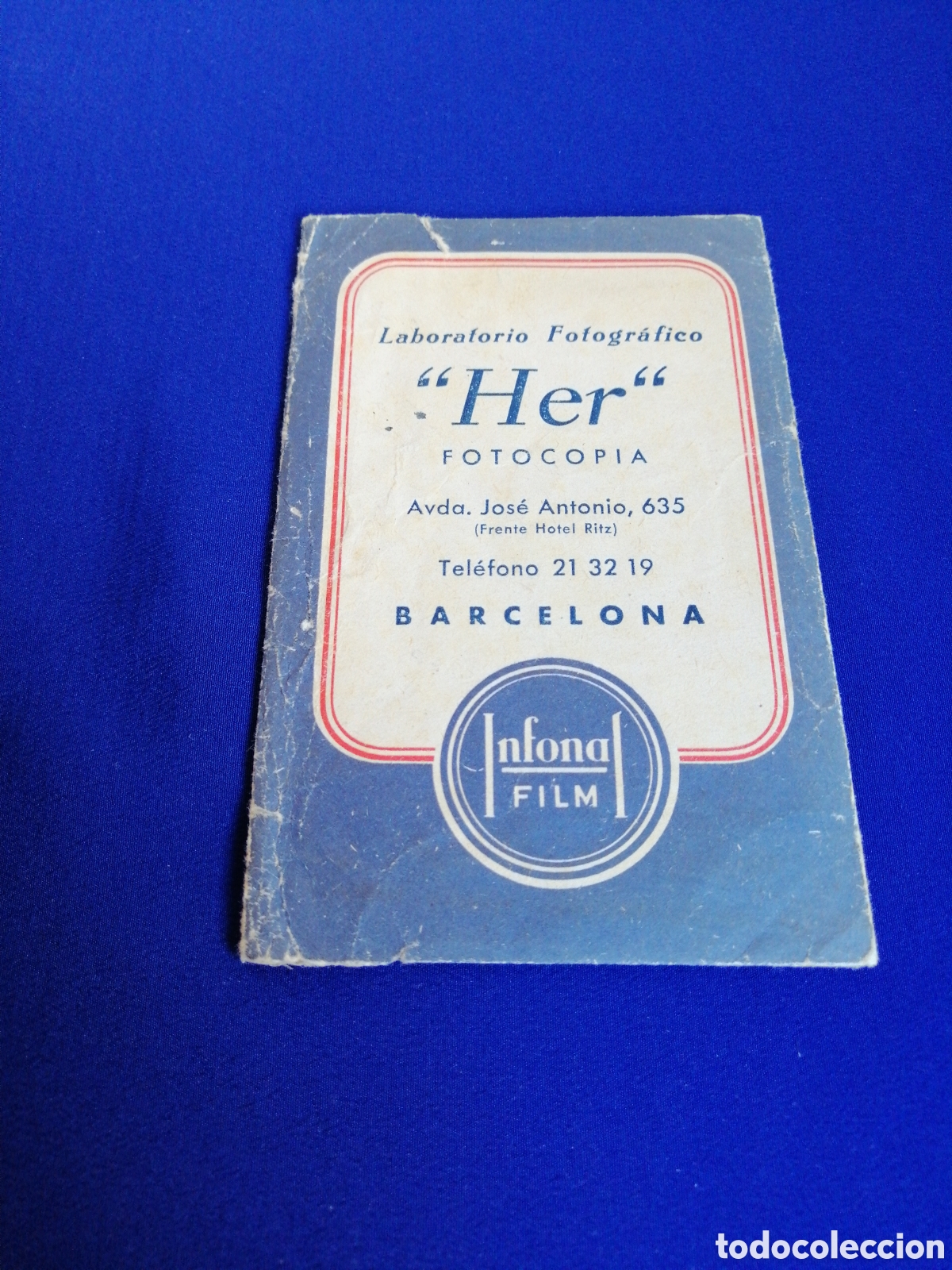 Otros Art&iacute;culos de Coleccionismo en Papel: LABORATORIO FOTOGR&Aacute;FICO HER - BARCELONA - INFONA FILM - PORTA FOTOS DE PAPEL ANTIGUO