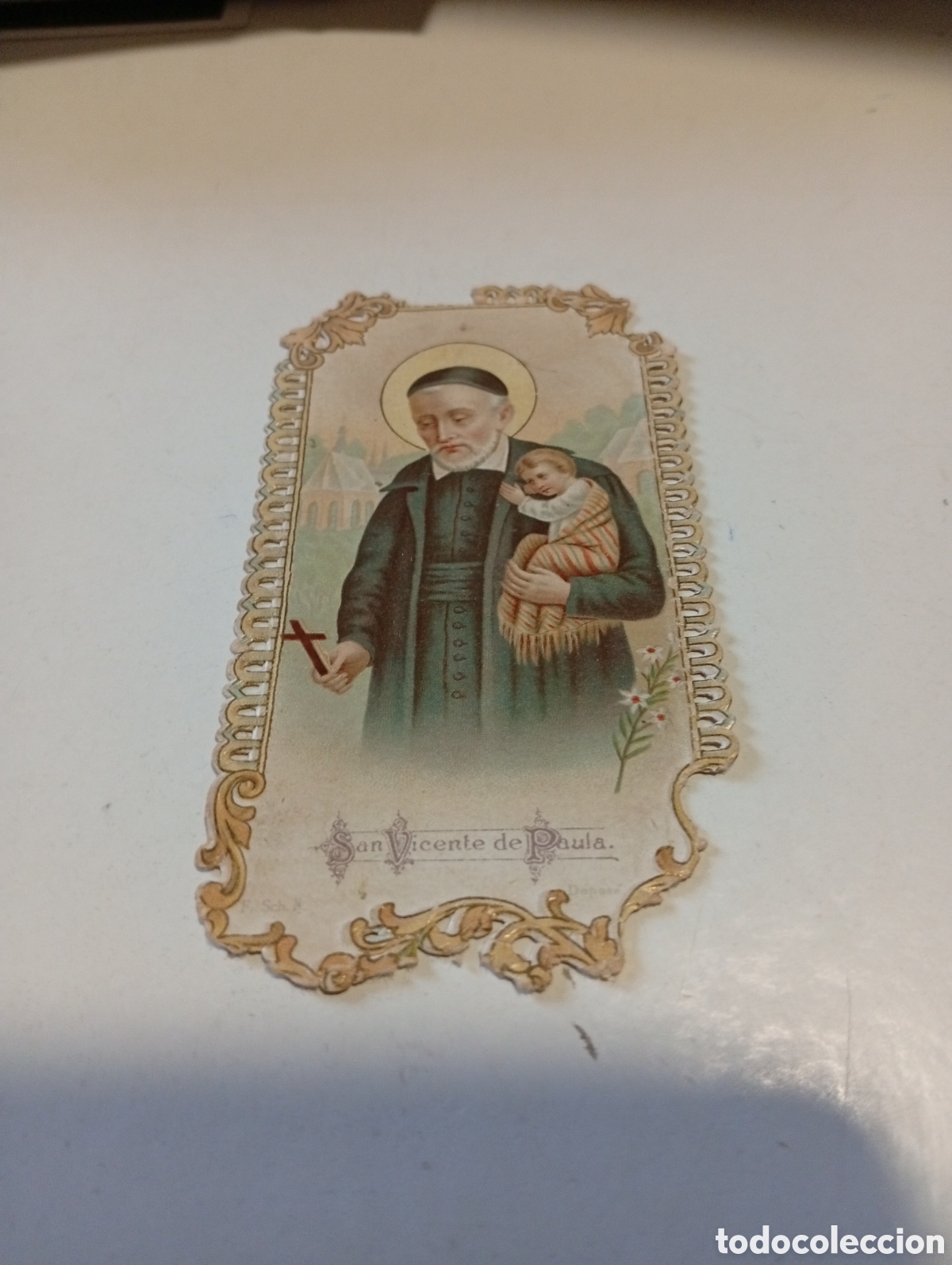 Otros Art&iacute;culos de Coleccionismo en Papel: Estampa religiosa antigua San Vicente de Paula