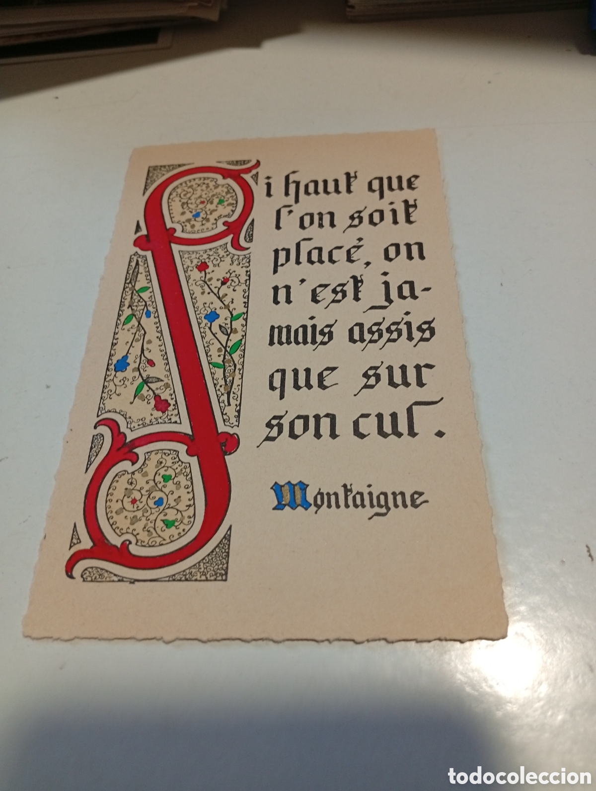 Otros Art&iacute;culos de Coleccionismo en Papel: Estampa religiosa pensamiento,Montaigne