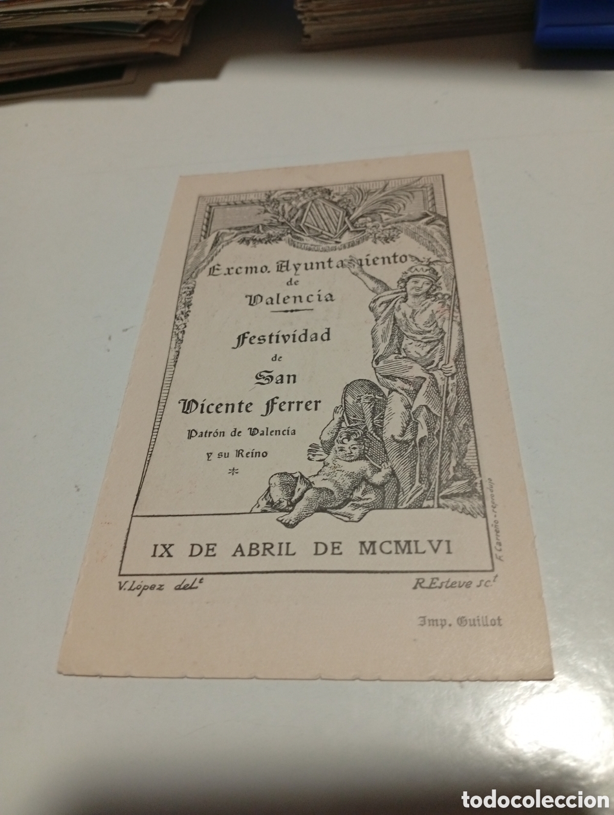 Otros Art&iacute;culos de Coleccionismo en Papel: Estampa religiosa festividad de San Vicente Ferrer 1956