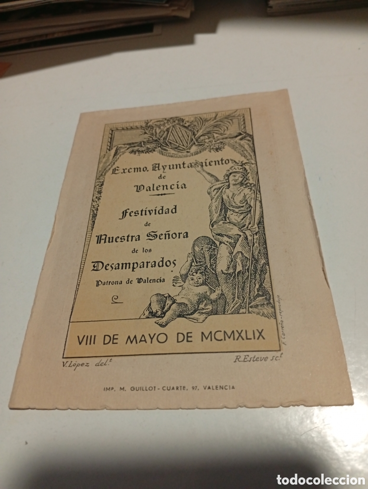 Otros Art&iacute;culos de Coleccionismo en Papel: Estampa religiosa festividad de Ntra Sra de los Desamparados 1949