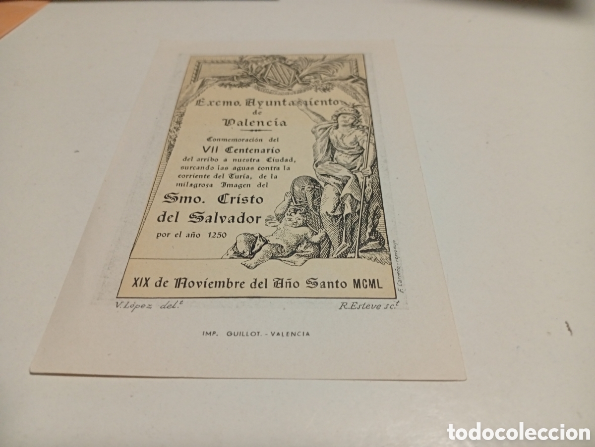 Otros Art&iacute;culos de Coleccionismo en Papel: Estampa religiosa Vll centenario smo Cristo del Salvador 1950