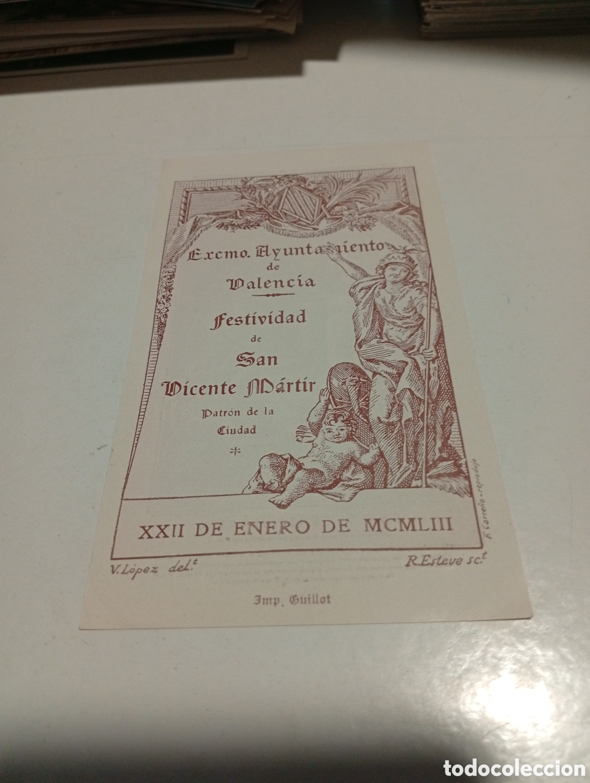 Otros Art&iacute;culos de Coleccionismo en Papel: Estampa religiosa Valencia festividad de San Vicente M&aacute;rtir 1953