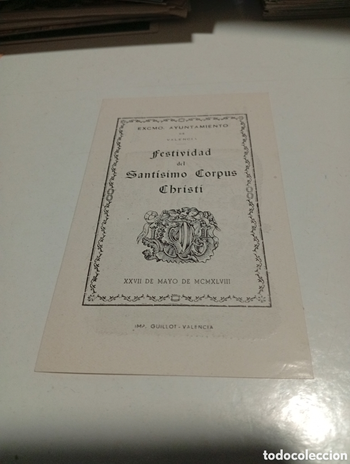 Otros Art&iacute;culos de Coleccionismo en Papel: Estampa religiosa festividad del Sant&iacute;simo Corpus Christi 1948 Valencia, Alboraya