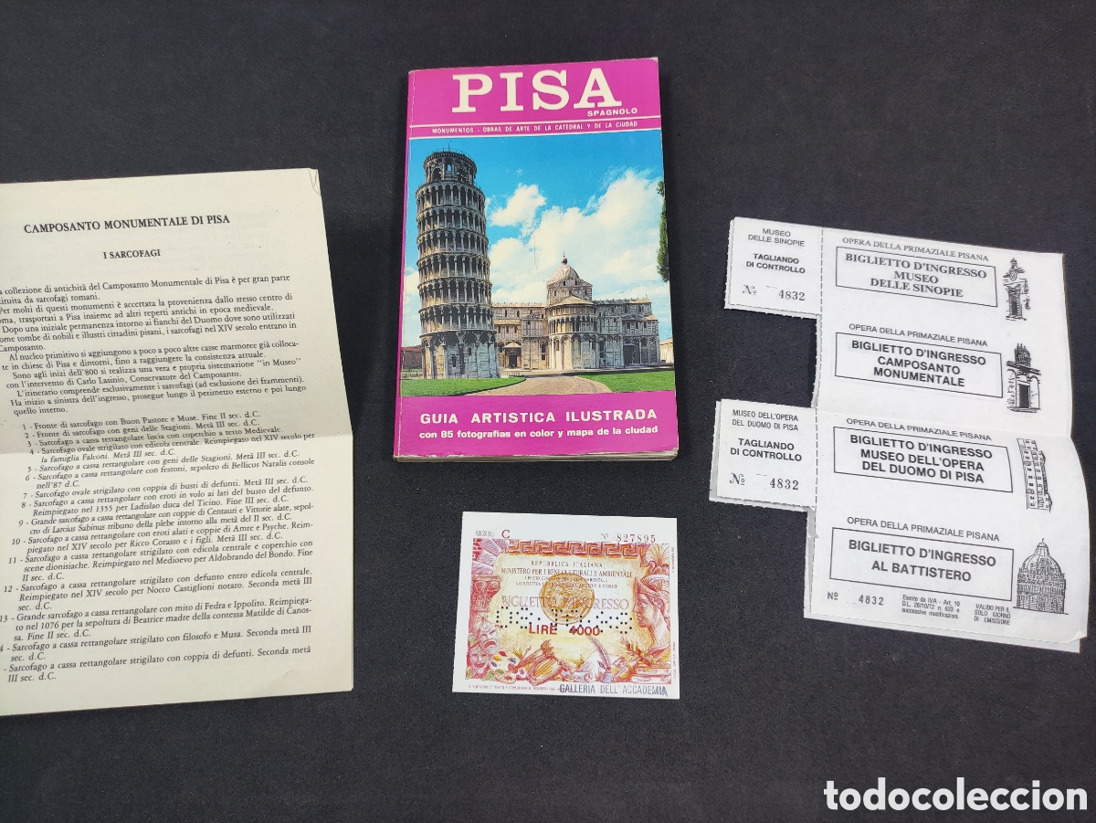 Paper Collecting Others: Guia de Pisa en espa&ntilde;ol con entradas a museos a&ntilde;os 80