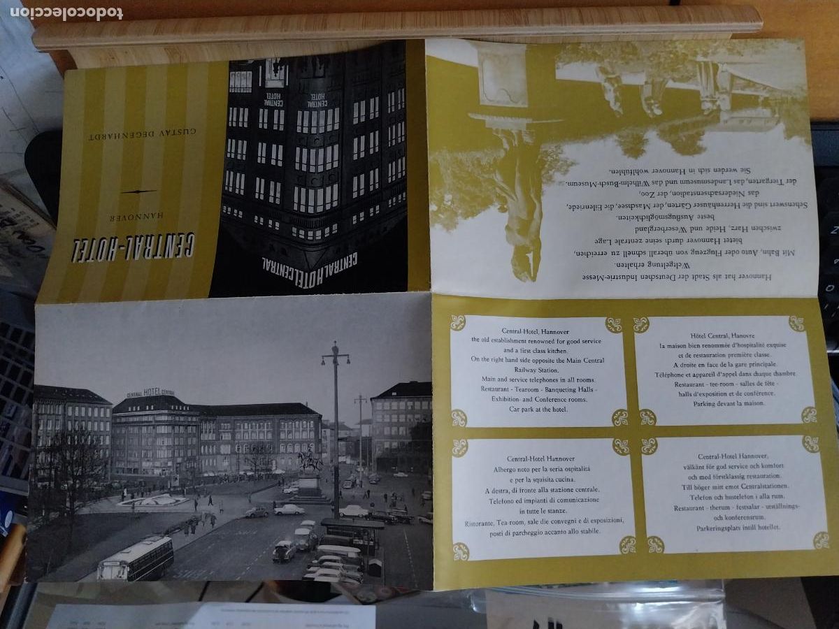 Otros Art&iacute;culos de Coleccionismo en Papel: HOTEL CENTRAL HANNOVER FOLLETO A&Ntilde;OS 60 70 14.8X10CMS PLEGADA