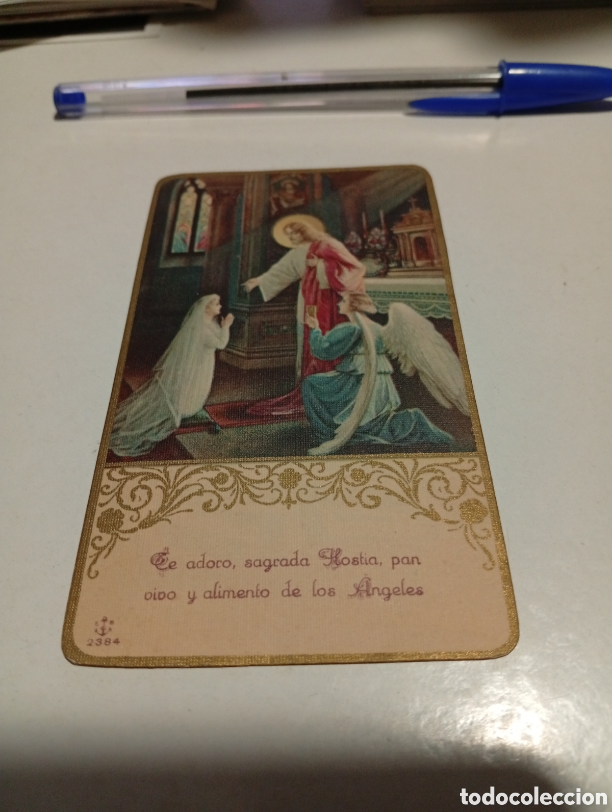 Otros Art&iacute;culos de Coleccionismo en Papel: Estampa religiosa te adoro sagrada hostia