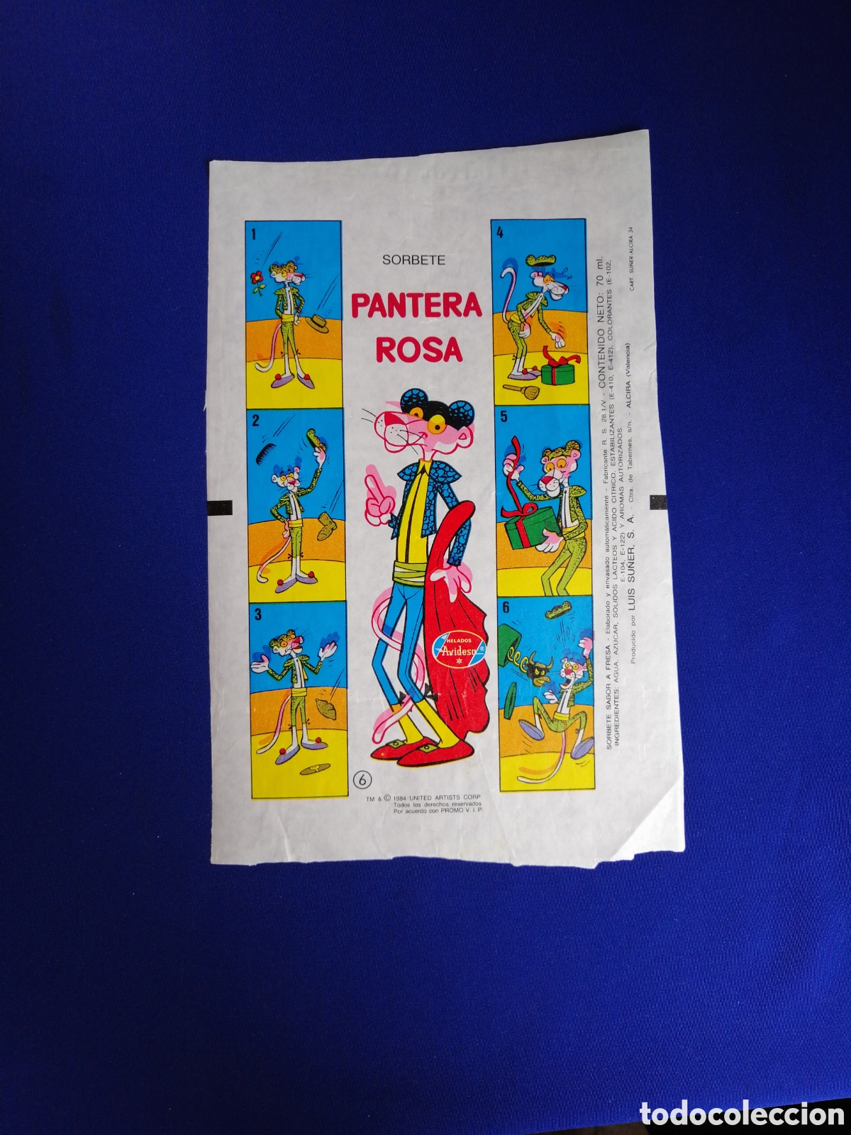 Paper Collecting Others: HELADOS AVIDESA (ALZIRA) - SORBETE PANTERA ROSA N&Uacute;MERO 6-ICE CREAM (ALZIRA) - PINK PANTHER SORBET