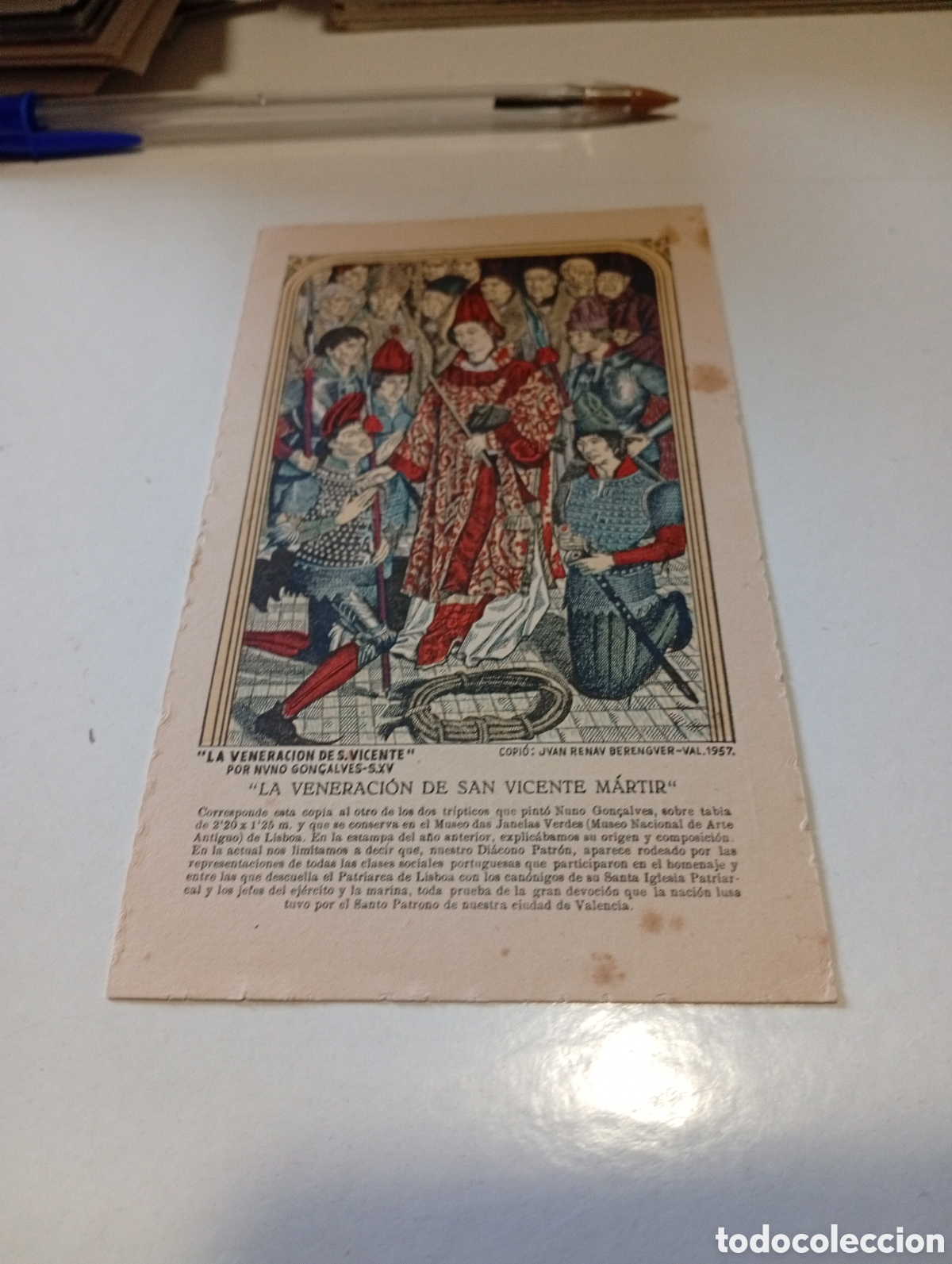 Otros Art&iacute;culos de Coleccionismo en Papel: Estampa religiosa festividad de San Vicente M&aacute;rtir 1958 Valencia