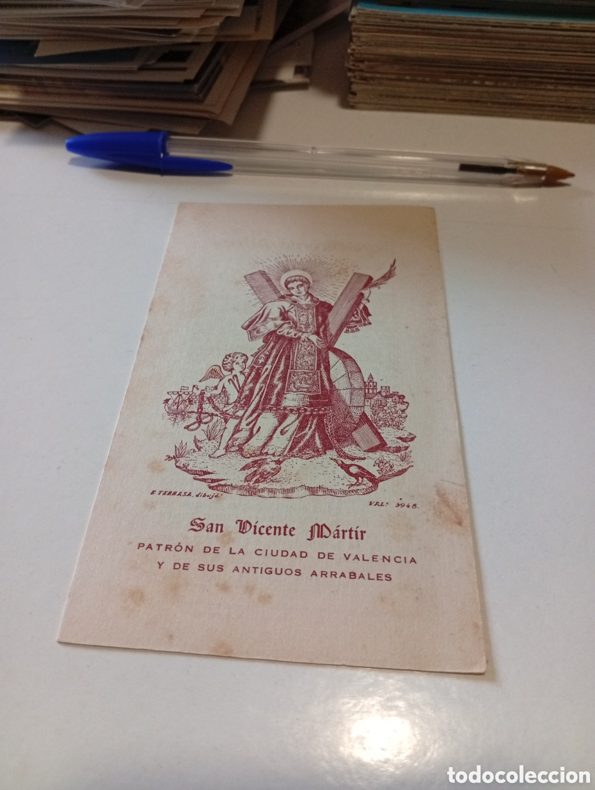 Otros Art&iacute;culos de Coleccionismo en Papel: Estampa religiosa festividad de San Vicente M&aacute;rtir, Valencia 1946