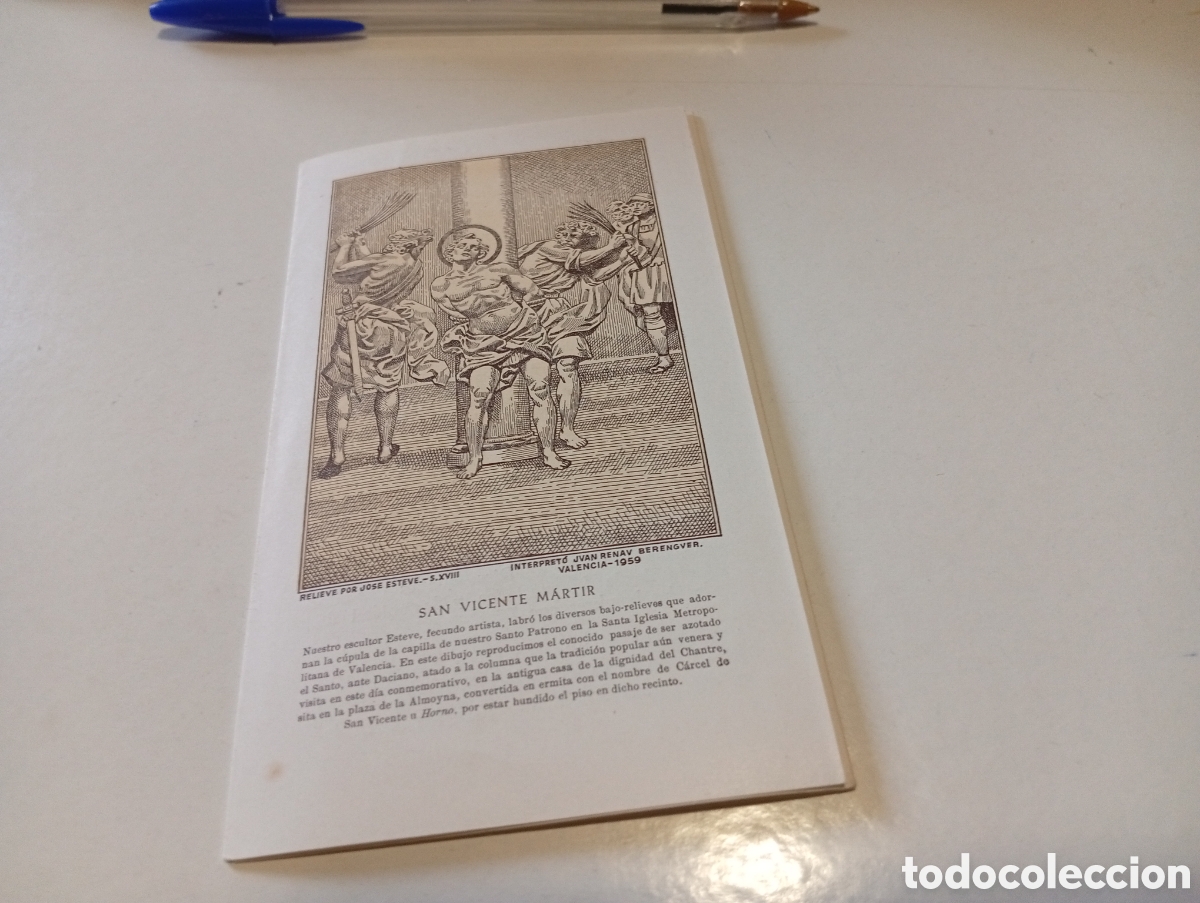 Otros Art&iacute;culos de Coleccionismo en Papel: Estampa religiosa festividad de San Vicente M&aacute;rtir 1959