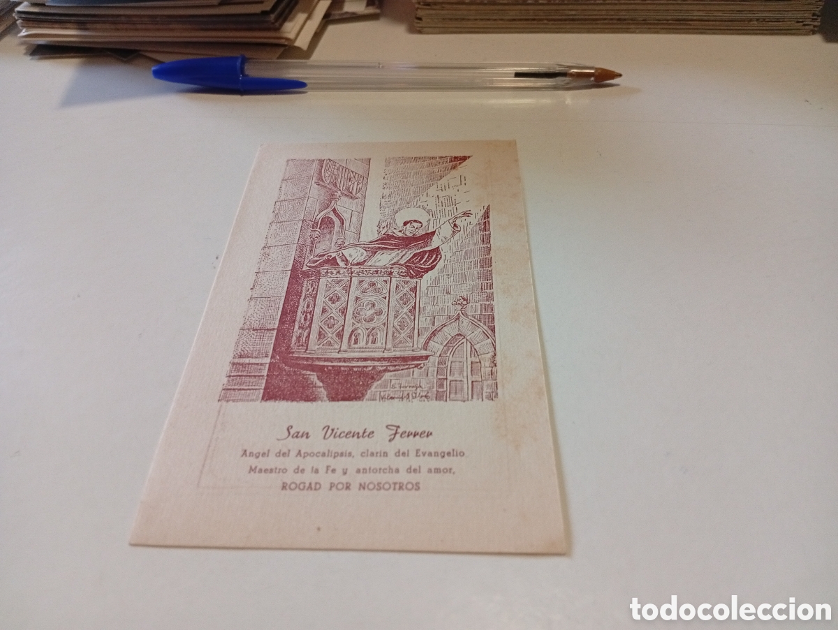 Otros Art&iacute;culos de Coleccionismo en Papel: Estampa religiosa antigua San Vicente Ferrer ,Valencia 1946