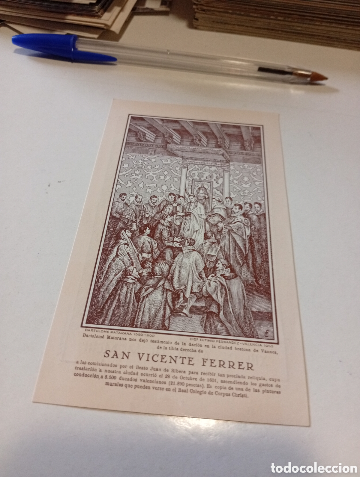 Otros Art&iacute;culos de Coleccionismo en Papel: Estampa religiosa San Vicente Ferrer 1953
