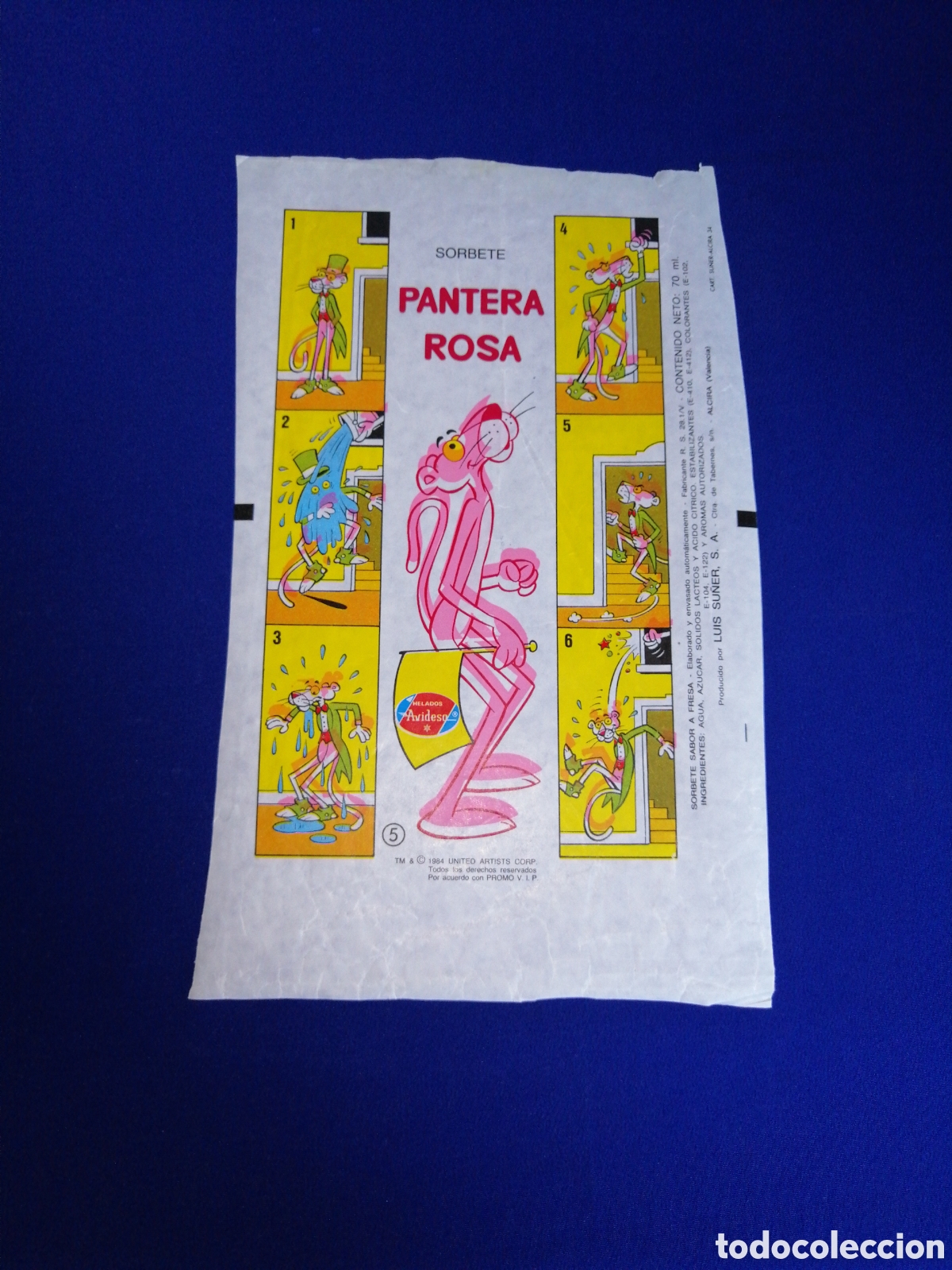 Paper Collecting Others: HELADOS AVIDESA (ALZIRA) - SORBETE PANTERA ROSA N&Uacute;MERO 5 -ICE CREAM (ALZIRA) - PINK PANTHER SORBET