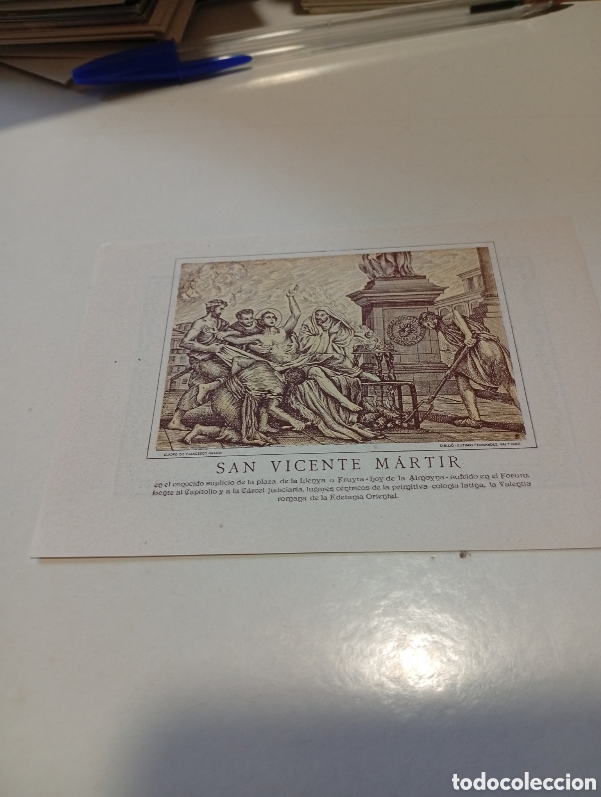Otros Art&iacute;culos de Coleccionismo en Papel: Estampa San Vicente Martir, Valencia 1952