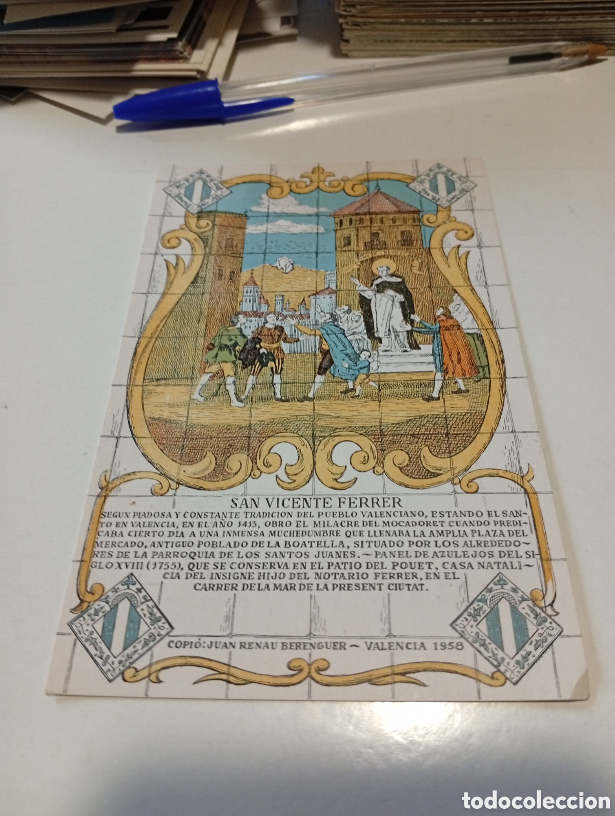 Otros Art&iacute;culos de Coleccionismo en Papel: Estampa religiosa San Vicente Ferrer 1958