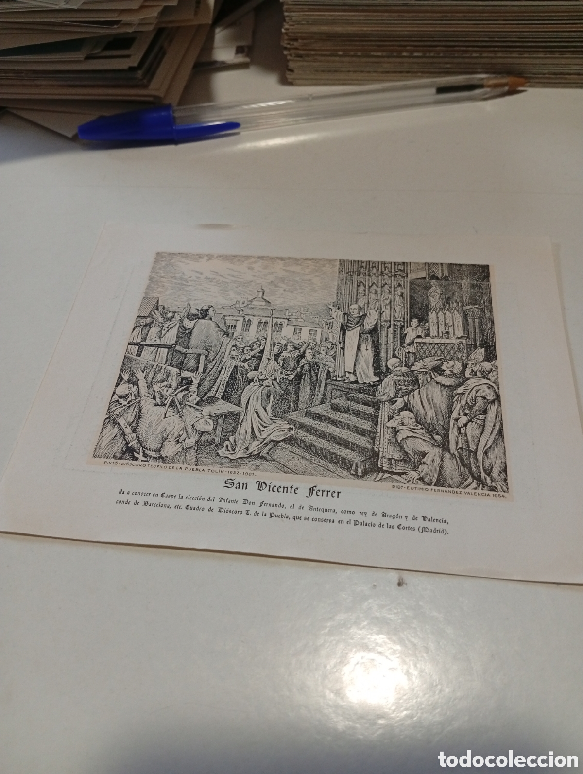 Otros Art&iacute;culos de Coleccionismo en Papel: Estampa religiosa San Vicente Ferrer 1954