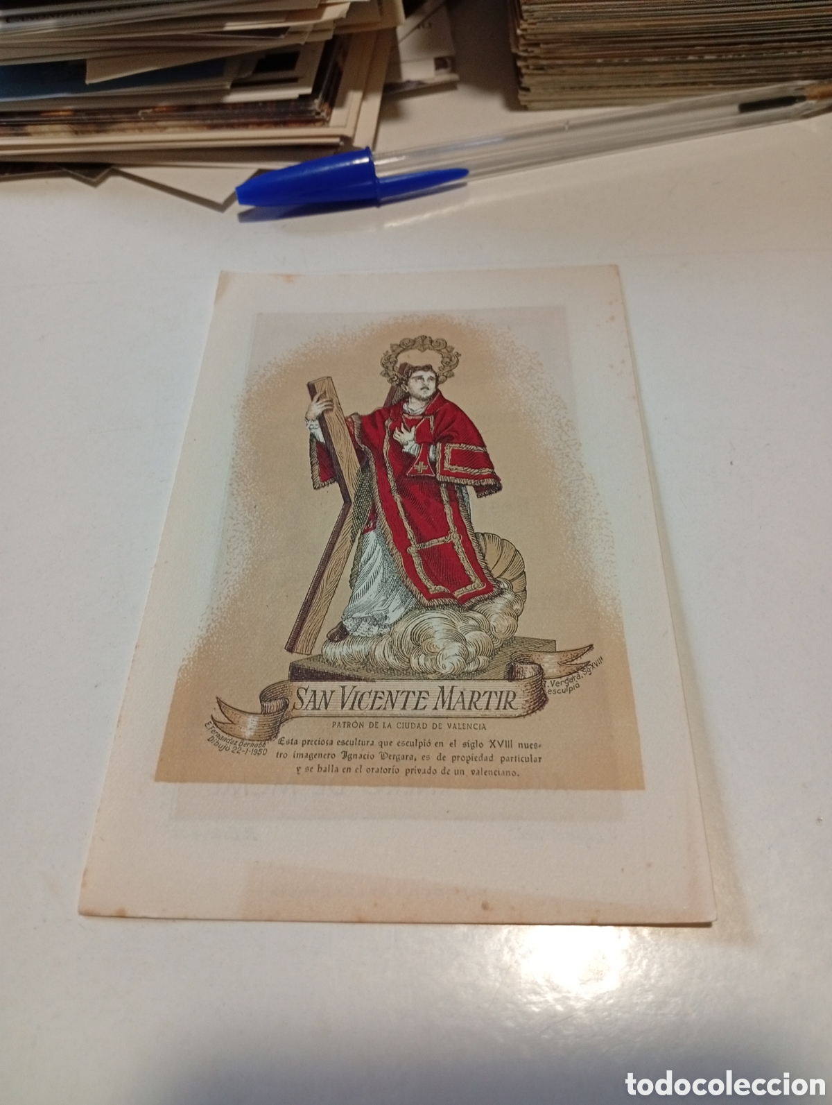 Otros Art&iacute;culos de Coleccionismo en Papel: Estampa religiosa festividad de San Vicente Martir, Valencia 1950