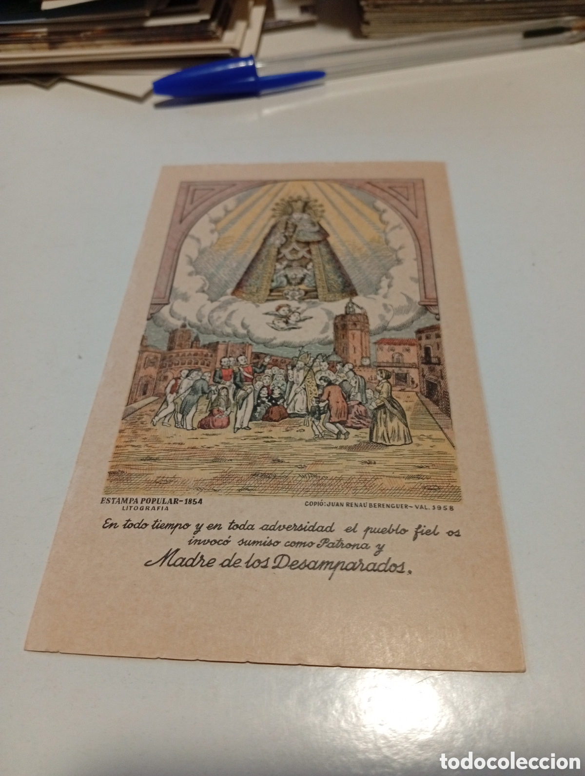 Sammelleidenschaft Andere Papierartikel: Estampa religiosa Ntra Sra de los desamparados 1958