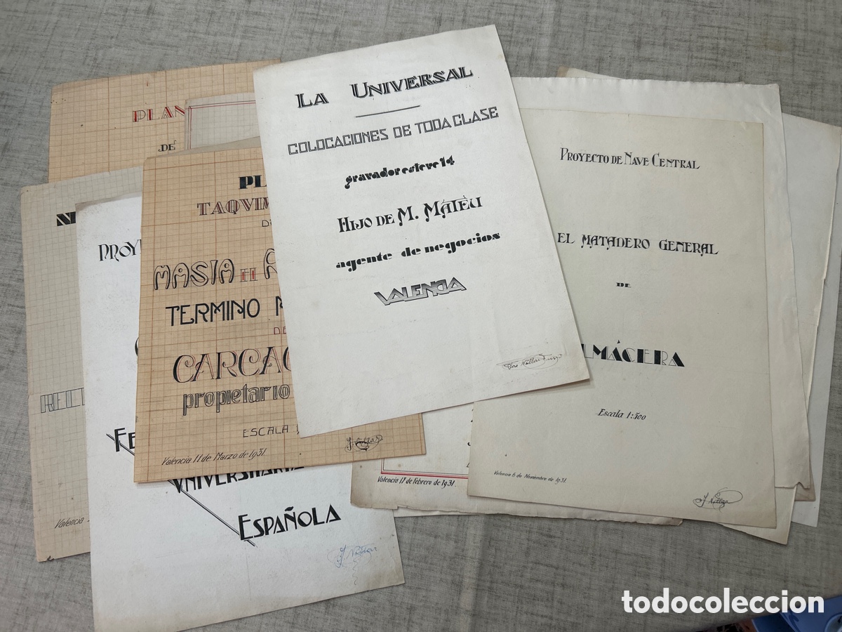 Otros Art&iacute;culos de Coleccionismo en Papel: PORTADAS DE PLANOS VALENCIA FIRMADOR POR J. VILLAR A&Ntilde;OS 30