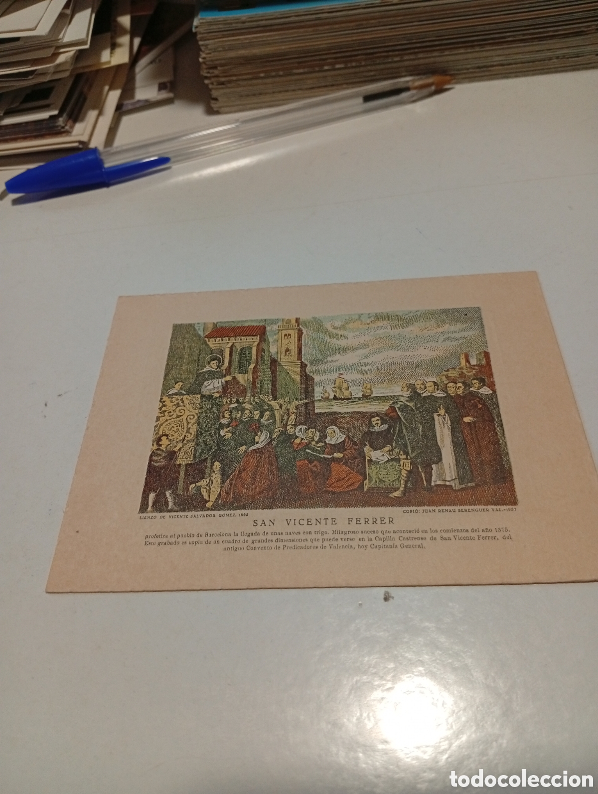 Otros Art&iacute;culos de Coleccionismo en Papel: Estampa religiosa San Vicente Ferrer 1957