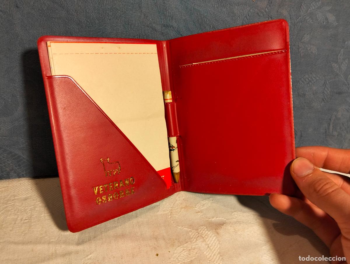 Collectionnisme Papier divers: Libreta vintage agenda para apuntar en hojas publicidad veterano osborne negra roja