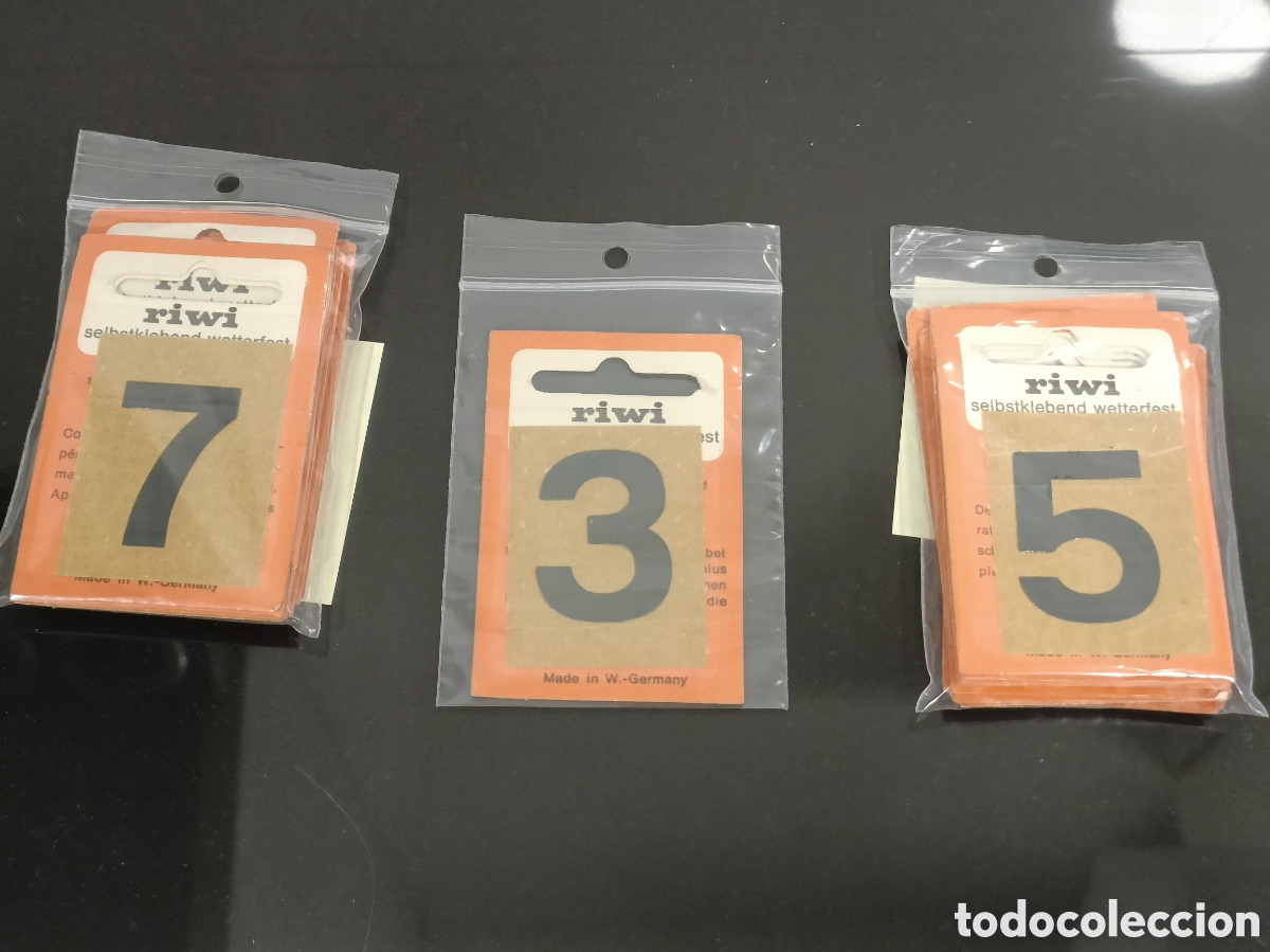 Otros Art&iacute;culos de Coleccionismo en Papel: Vintage Alemania Occidental N&uacute;meros grandes adhesivos Riwi