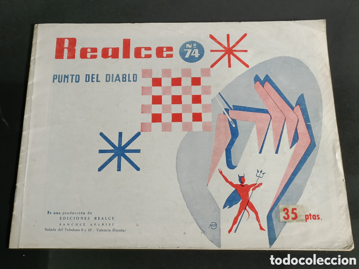 Otros Art&iacute;culos de Coleccionismo en Papel: Vintage Revista de labores. Ediciones Realce. &Aacute;lbum para punto del diablo n&ordm; 74