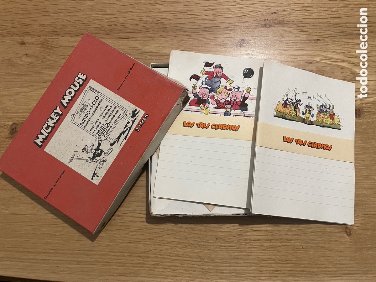 Otros Art&iacute;culos de Coleccionismo en Papel: Cajita Mickey Mouse. Walt Disney. Sobres y cartas. A&ntilde;os 30.