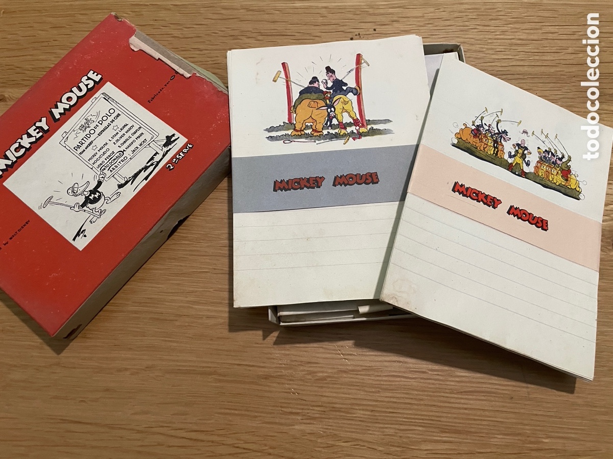 Otros Art&iacute;culos de Coleccionismo en Papel: Caja Mickey Mouse. Cartas y sobres. Walt Disney.