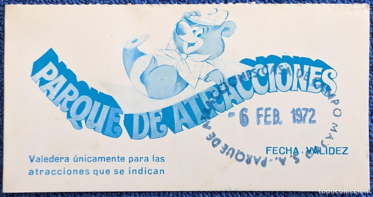 Otros Art&iacute;culos de Coleccionismo en Papel: Entrada al Parque de Atracciones de Madrid - 6 de Febrero (1972)