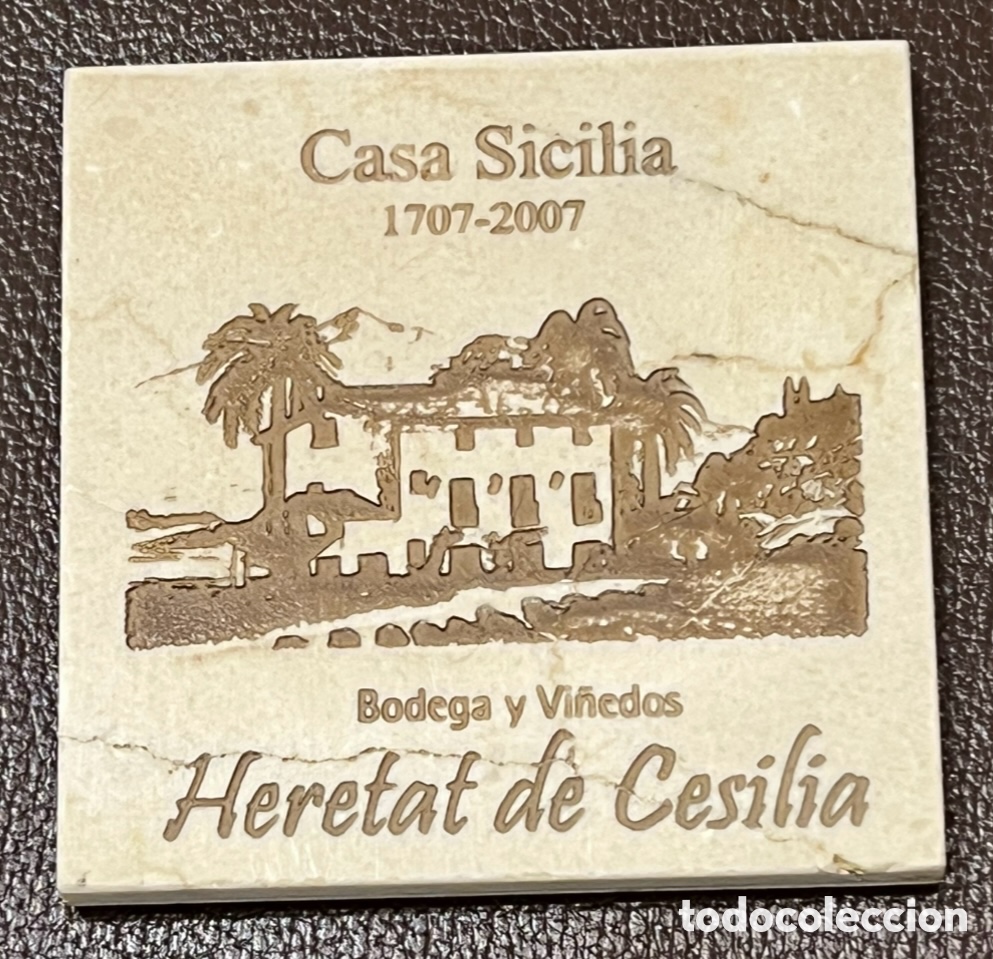 Otros Art&iacute;culos de Coleccionismo en Papel: Posavasos. HERETAT de CESILIA. Casa Sicilia. Bodegas y vi&ntilde;edos. Marmol. 2007.