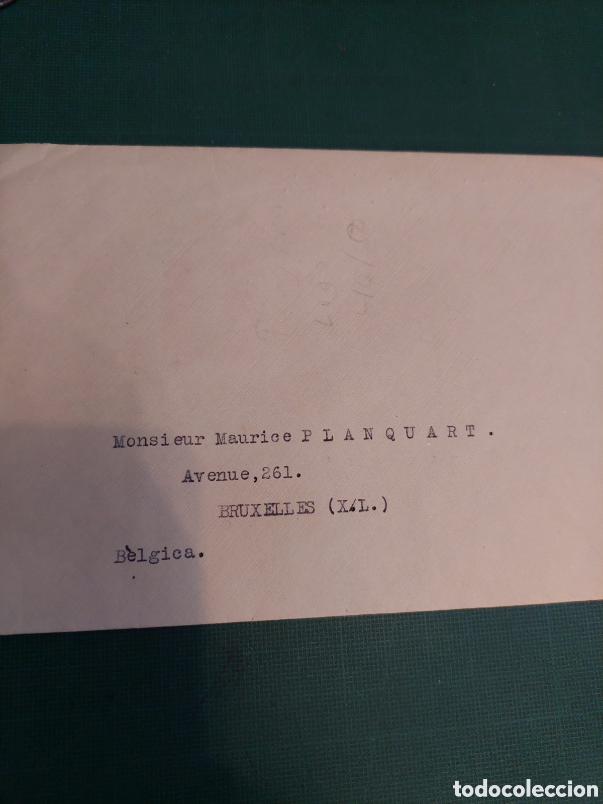 Otros Art&iacute;culos de Coleccionismo en Papel: SOBRE DIRIGIDO MONSIEUR MAURICE PLANQUART BRUSELAS BELGICA /LUGO DR.GASALLA OCULISTA