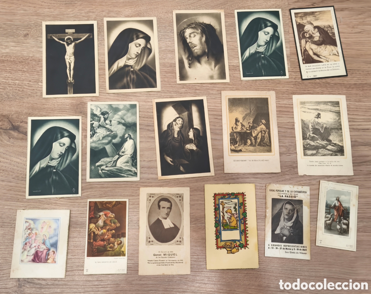 Otros Art&iacute;culos de Coleccionismo en Papel: Lote de Esquelas y postales religiosas a&ntilde;os 50