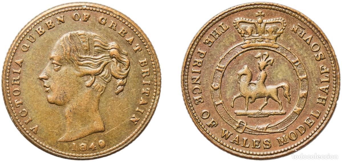 Otros Art&iacute;culos de Coleccionismo en Papel: Great Britain United Kingdom 1849 &frac12; Sovereign - Victoria (The Prince of Wales Model) Brass 2.45g XF