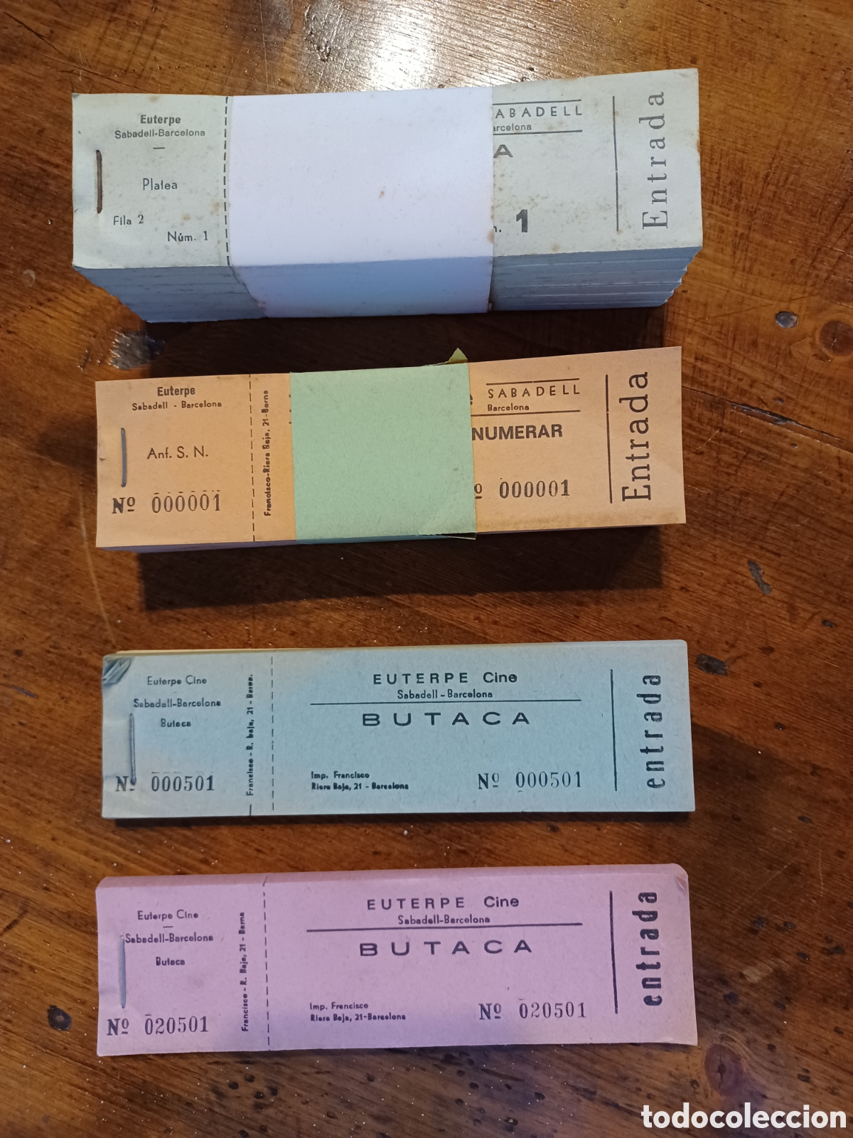 Otros Art&iacute;culos de Coleccionismo en Papel: Tacos o talonarios de entradas del cine Euterpe de Sabadell.