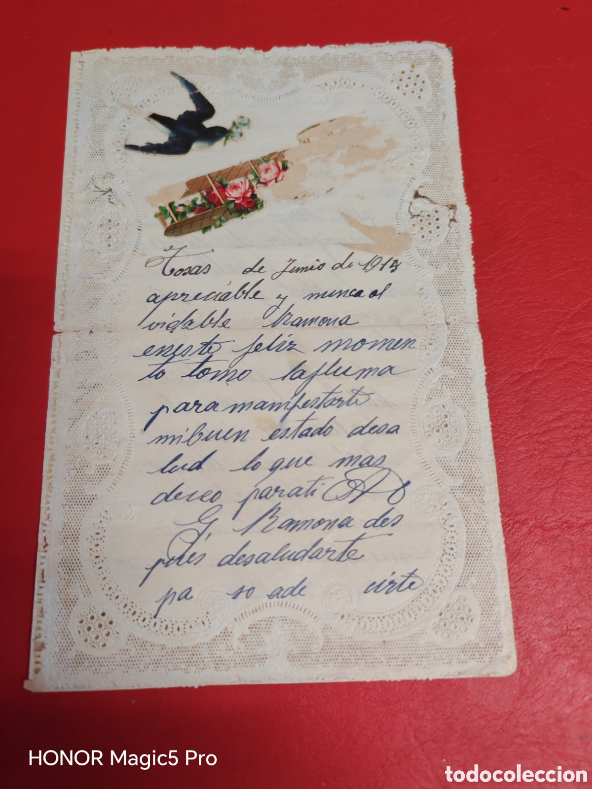 Otros Art&iacute;culos de Coleccionismo en Papel: Antigua carta manuscrita, junio de 1915