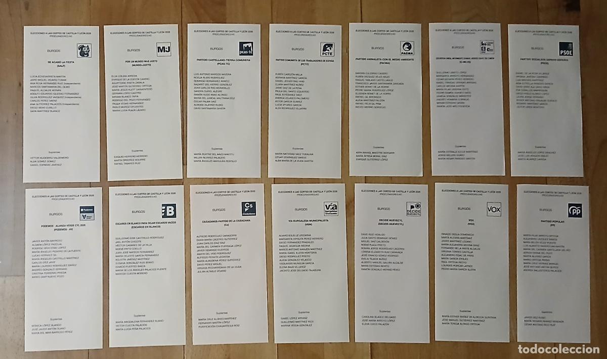 Otros Art&iacute;culos de Coleccionismo en Papel: BURGOS 2026 - ELECCIONES A LAS CORTES DE CASTILLA Y LE&Oacute;N 2026 - PROCURADORES/AS