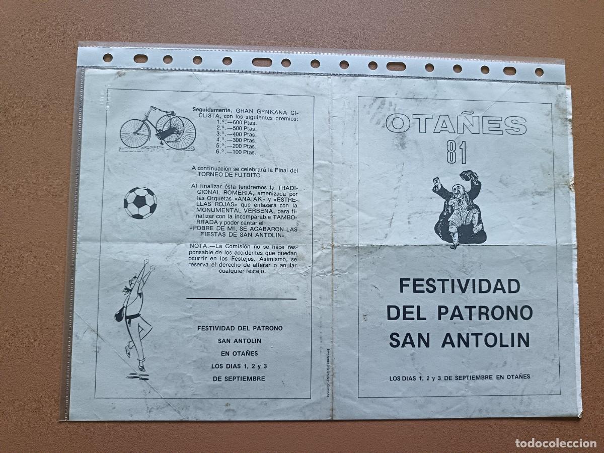Collectionnisme Papier divers: FESTIVIDAD DEL PATRONO DE SAN ANTOL&Iacute;N- OTA&Ntilde;ES 81