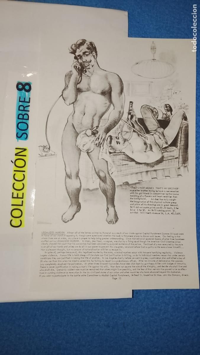 Otros Art&iacute;culos de Coleccionismo en Papel: hoja tematica gay artistica fotografica o comic hombre erotico desnudos culturismo homo sexo EROTICA