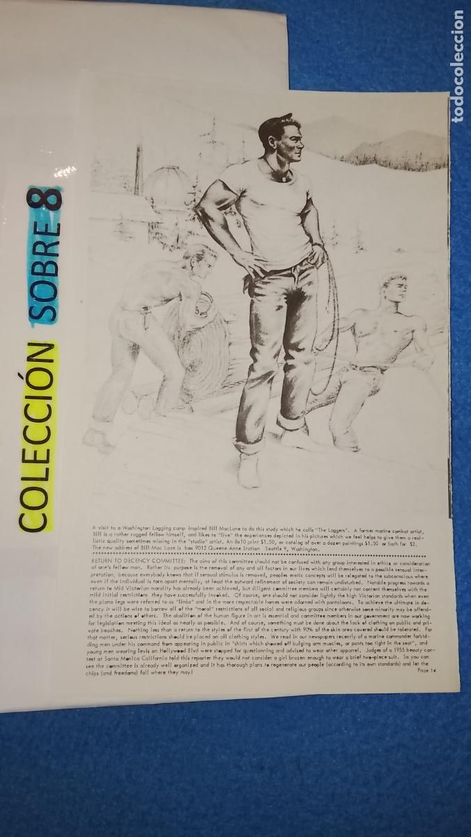 Otros Art&iacute;culos de Coleccionismo en Papel: hoja tematica gay artistica fotografica o comic hombre erotico desnudos culturismo homo sexo EROTICA