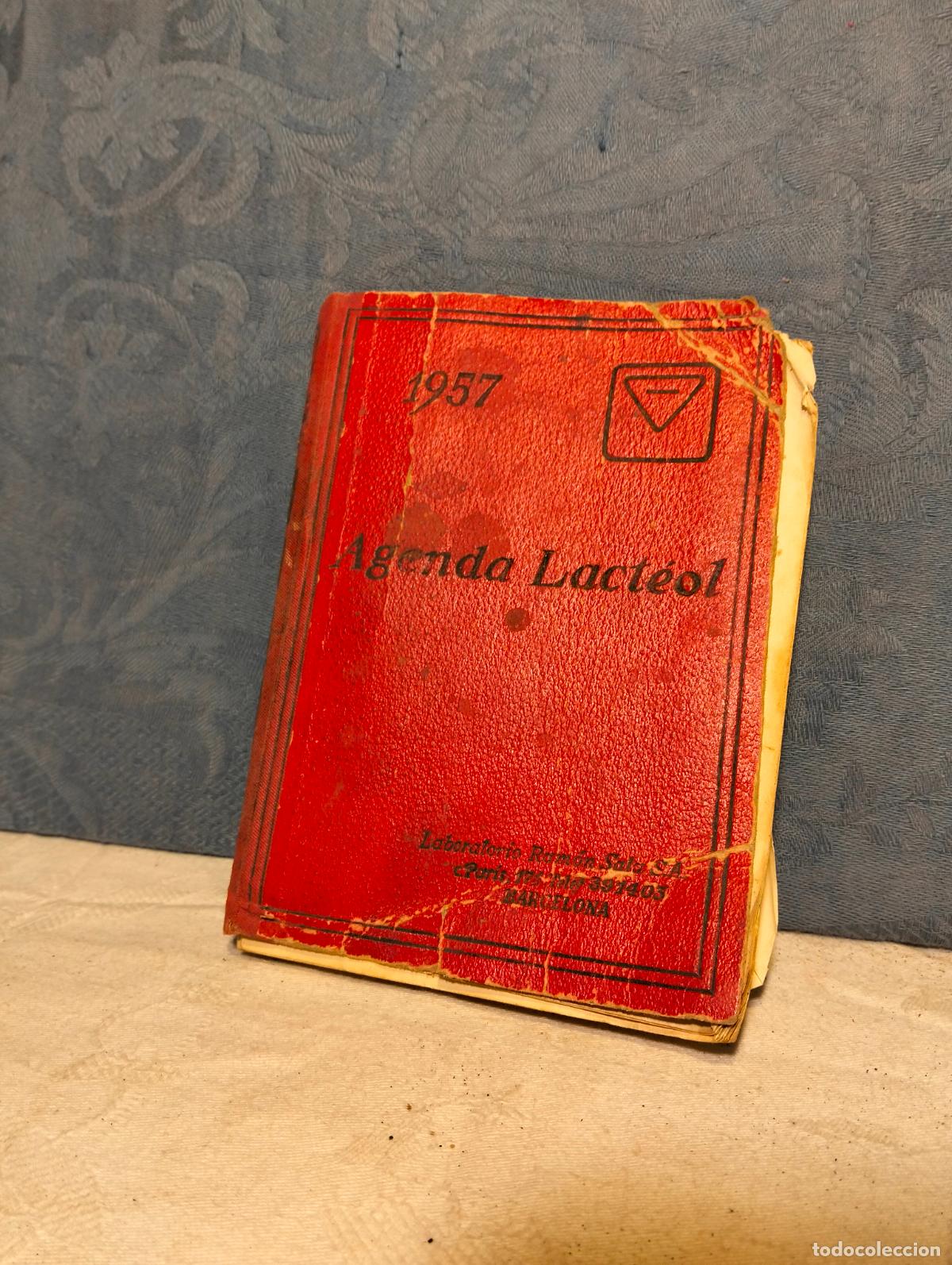 Collectionnisme Papier divers: Agenda libro Lacteol 1957 a&ntilde;os 50 roja antigua usada Barcelona Laboratorio Ram&oacute;n Salo