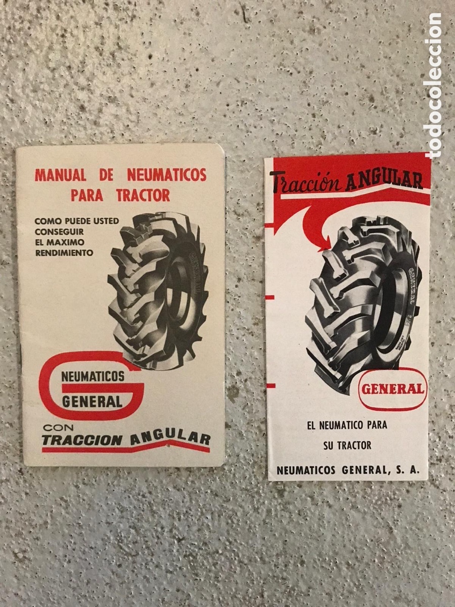 Otros Art&iacute;culos de Coleccionismo en Papel: Manual y Folleto Neum&aacute;ticos General para Tractor - Tracci&oacute;n Angular (A&ntilde;os 50/60)