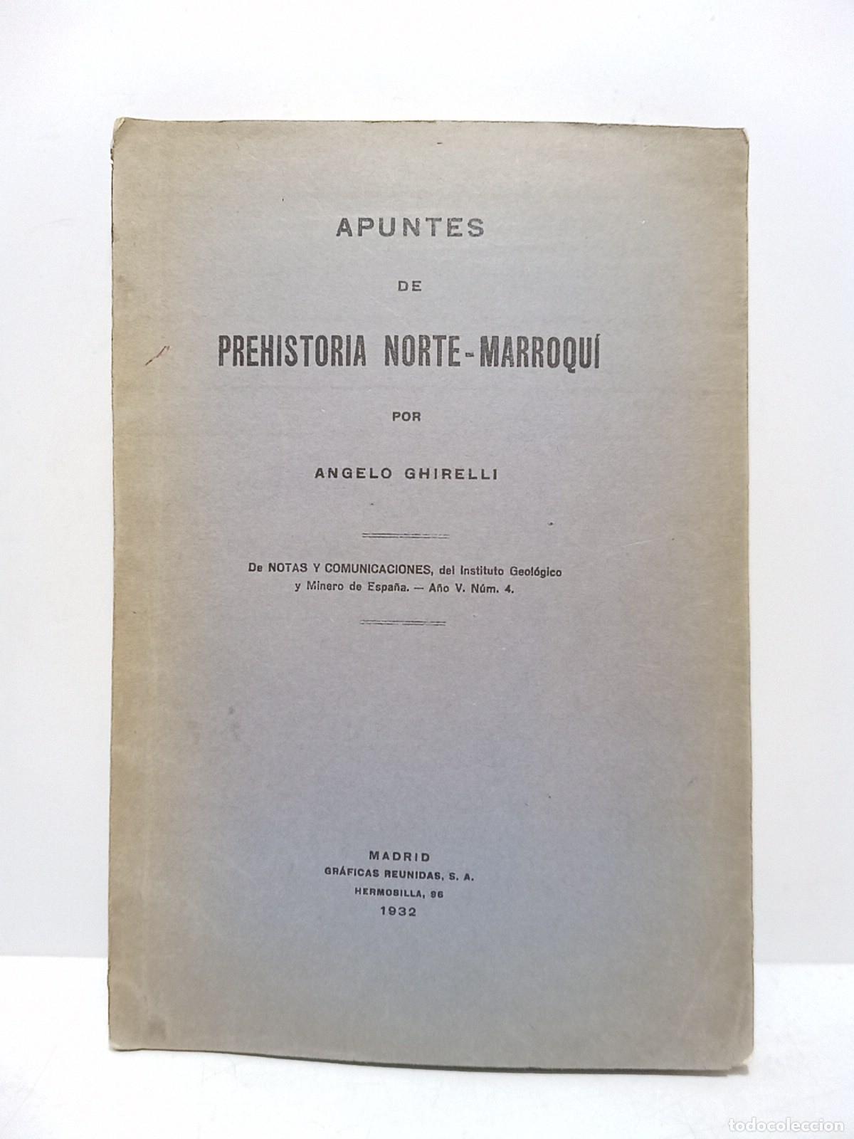 Otros Art&iacute;culos de Coleccionismo en Papel: GHIRELLI, Angelo - Apuntes de prehistoria Norte-Marroqu&iacute;